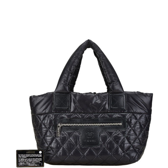 CHANEL Black Leather Logo Tote Bag - Picture 14 of 15